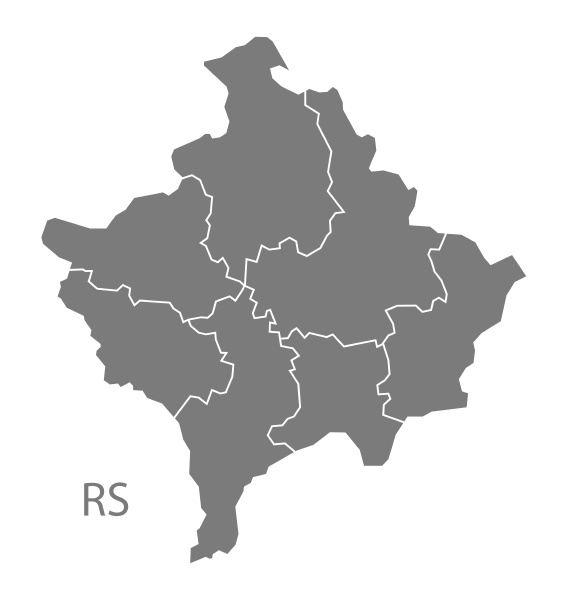 kosovo districts map grey