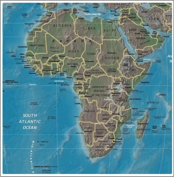 Africa detailed map - Royalty free photo #18107588 | PantherMedia Stock ...