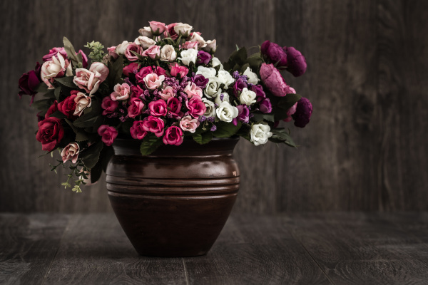 artificial colorful flowers
