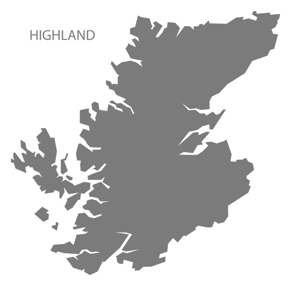 highland scotland map grey