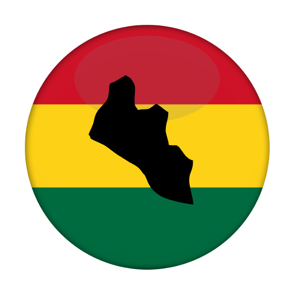 liberia map on a rastafarian flag