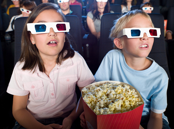 boy and girl watching a 3d