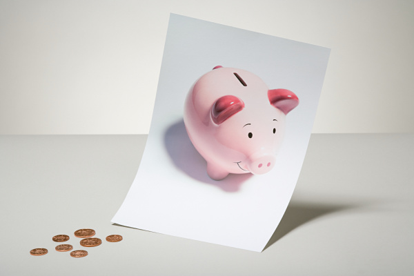 photograph of a piggy bank and