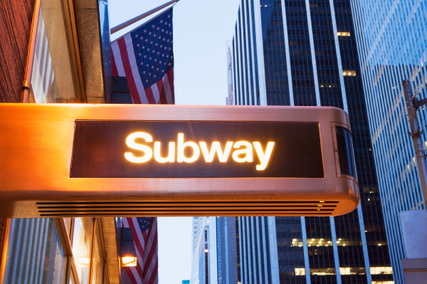 illuminated subway sign new york