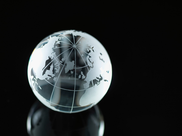 glass globe illustrating north america