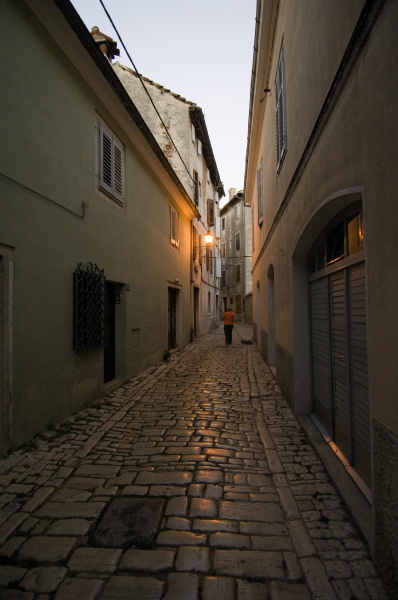cobbled alley rovinj croatia