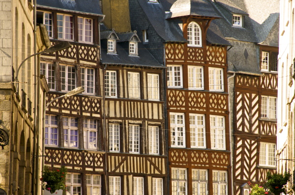 typical half timbered houses old