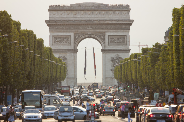 champs elysees and arc de triomphe