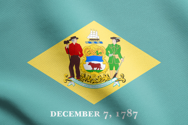 flag of delaware waving with fabric