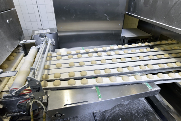 production line in a baking factory