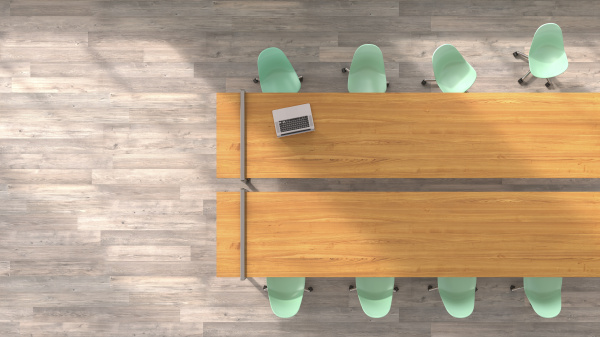 meeting table with laptop 3d