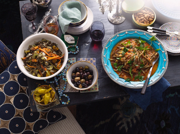 plates of turkish food on table