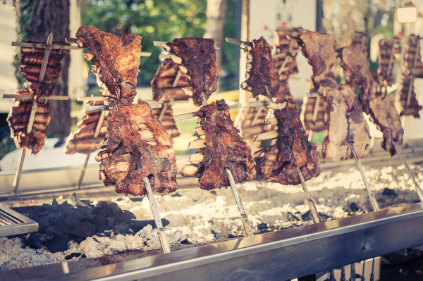 traditional argentinian asado roasted lamb grilled