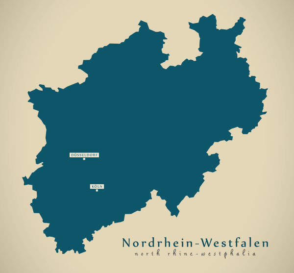 modern map nordrhein westfalen