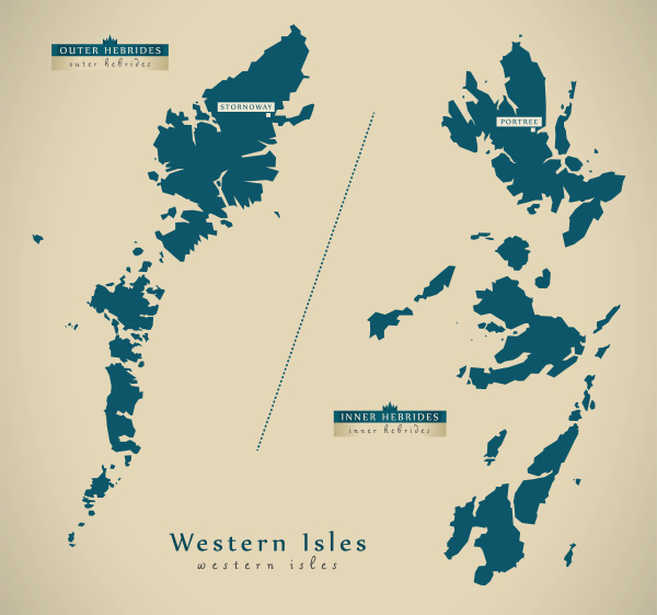 modern map western isles