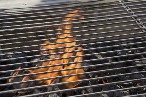 closeup of a charcoal grill