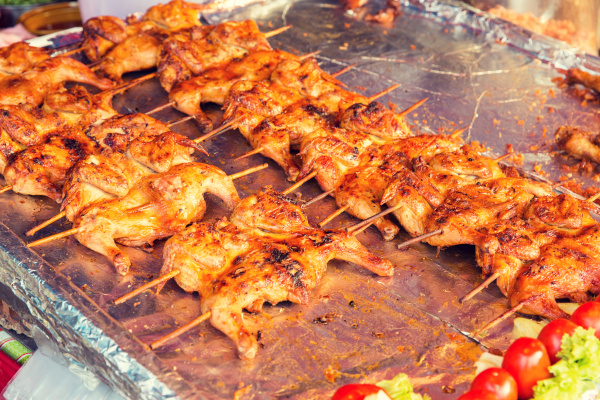 chicken grill at street market