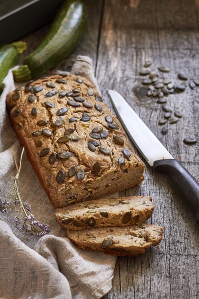 vegan courgette and banana bread with