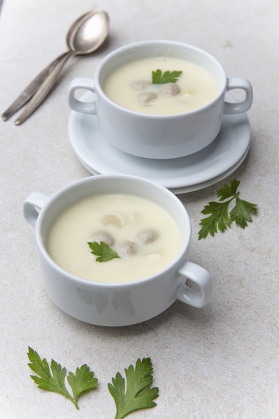 cream of asparagus soup with meat