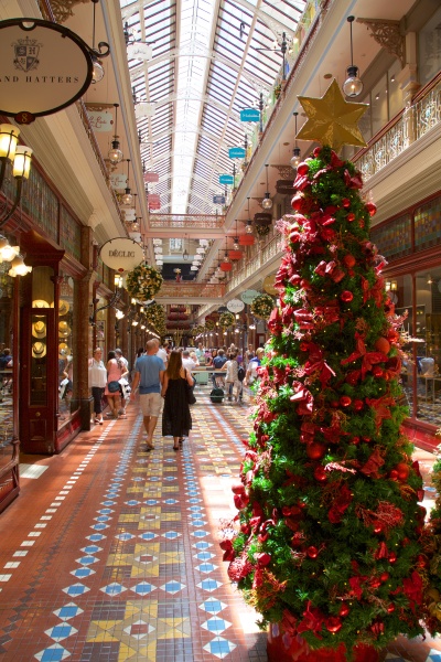 the strand arcade interior at christmas
