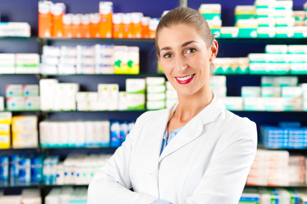 female pharmacist in pharmacy