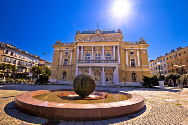 croatian national theater in rijeka square