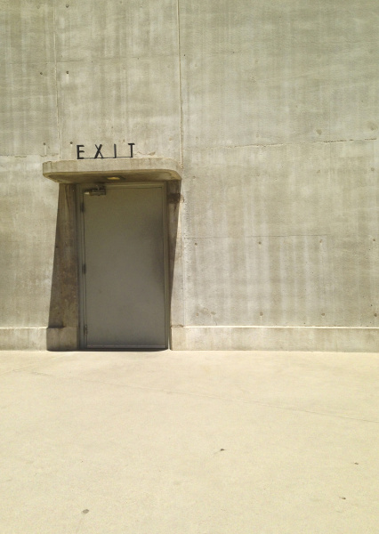 exit sign over door in hoover