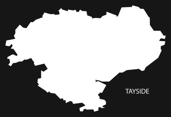 tayside scotland map black inverted silhouette