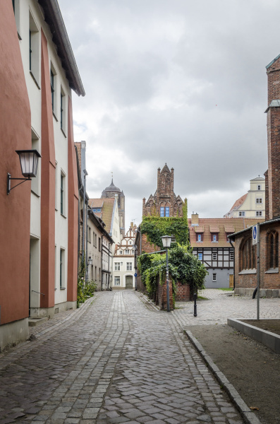 cobbled street stralsund germany