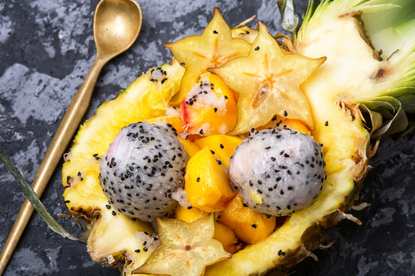 fruit salad in pineapple