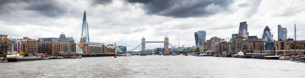 panorama of london seen from river