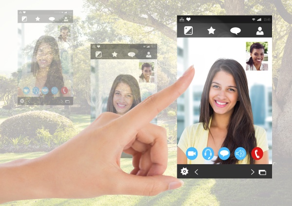 hand touching social video chat app