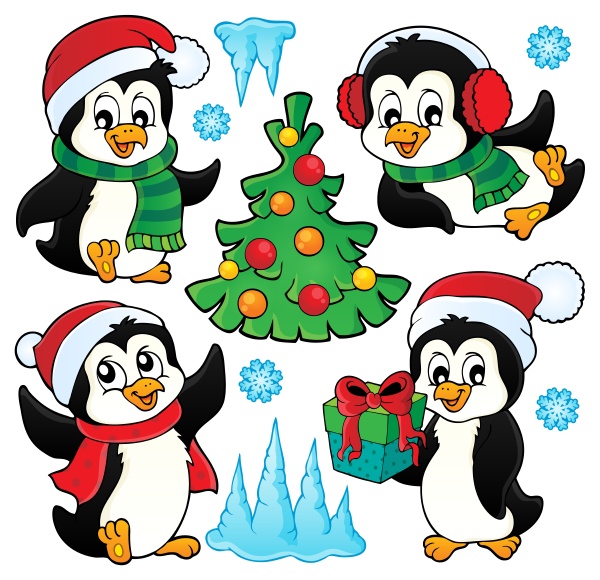 christmas penguins thematic set 1