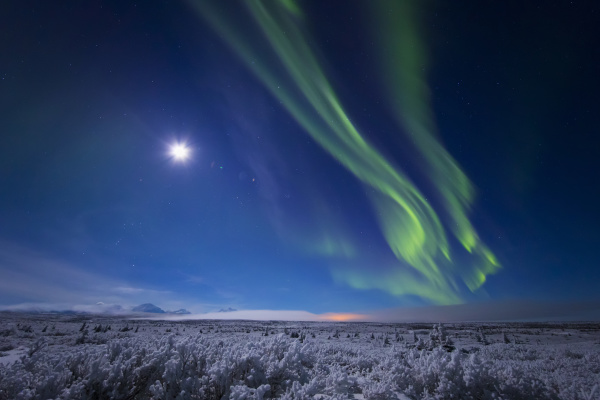 the aurora borealis and a nearly