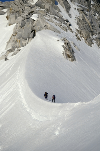 climbers on ridge to summit pika