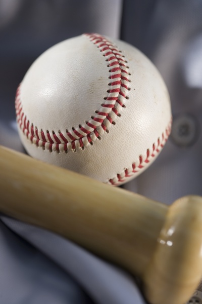 closeup of baseball equipment