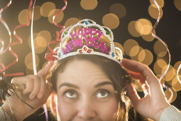woman celebrating new year s eve