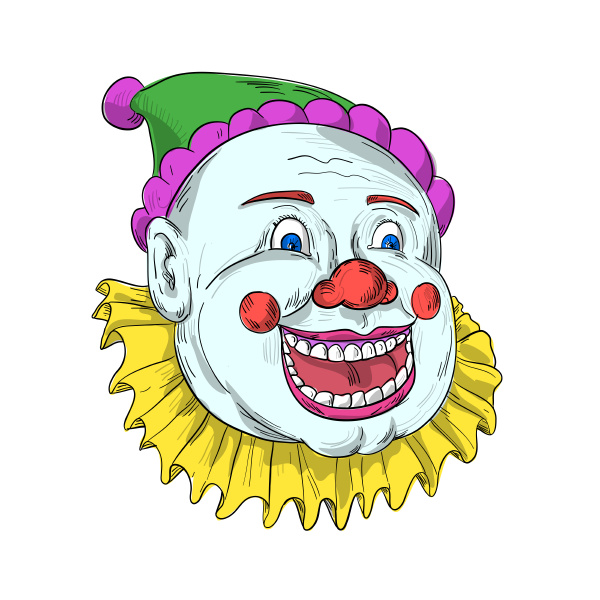 Vintage Circus Clown Smiling Drawing - Royalty free photo #24062932 ...