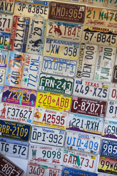 collection of license plates