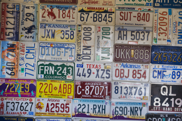 collection of license plates