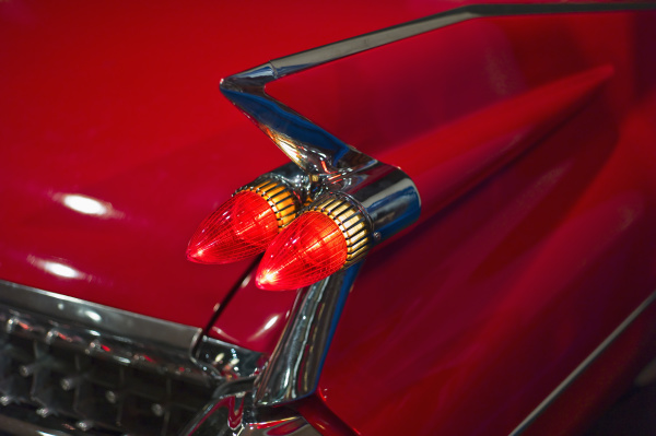 tail fin on a 1959 red