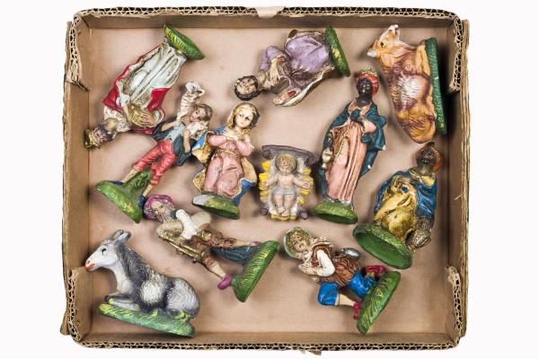 wrapped nativity figures