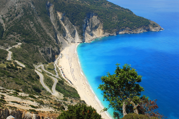 mirtos beach bay with sandy