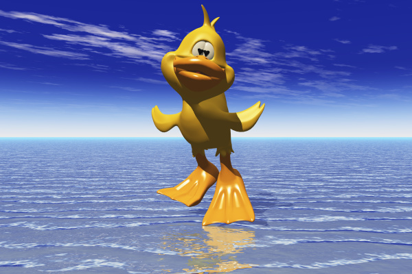 cartoon image of a duck walking