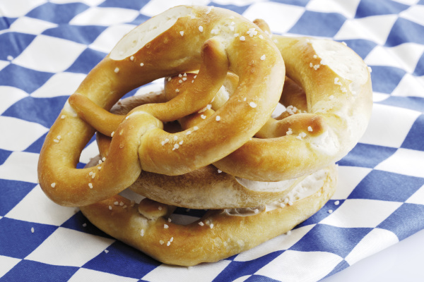 pretzels on bavarian plate
