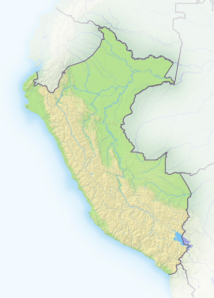 peru shaded relief map