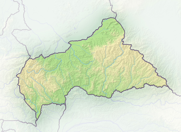 central african republic shaded relief