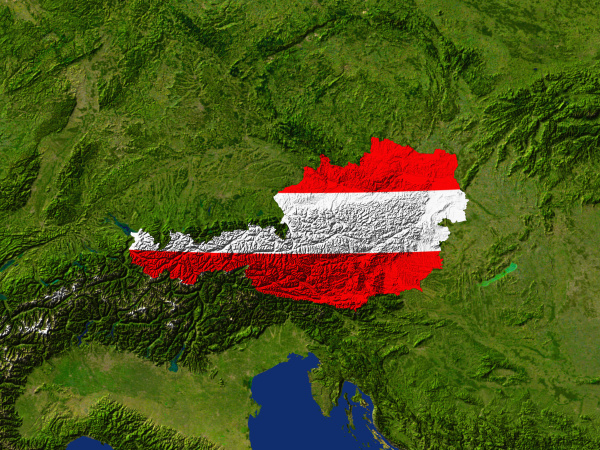 satellite image of austria is filled