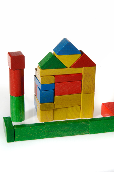 colorful building blocks as a house