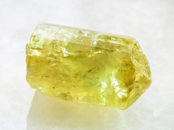 Raw Crystal Of Yellow Apatite Gemstone On White Royalty Free Image Panthermedia Stock Agency